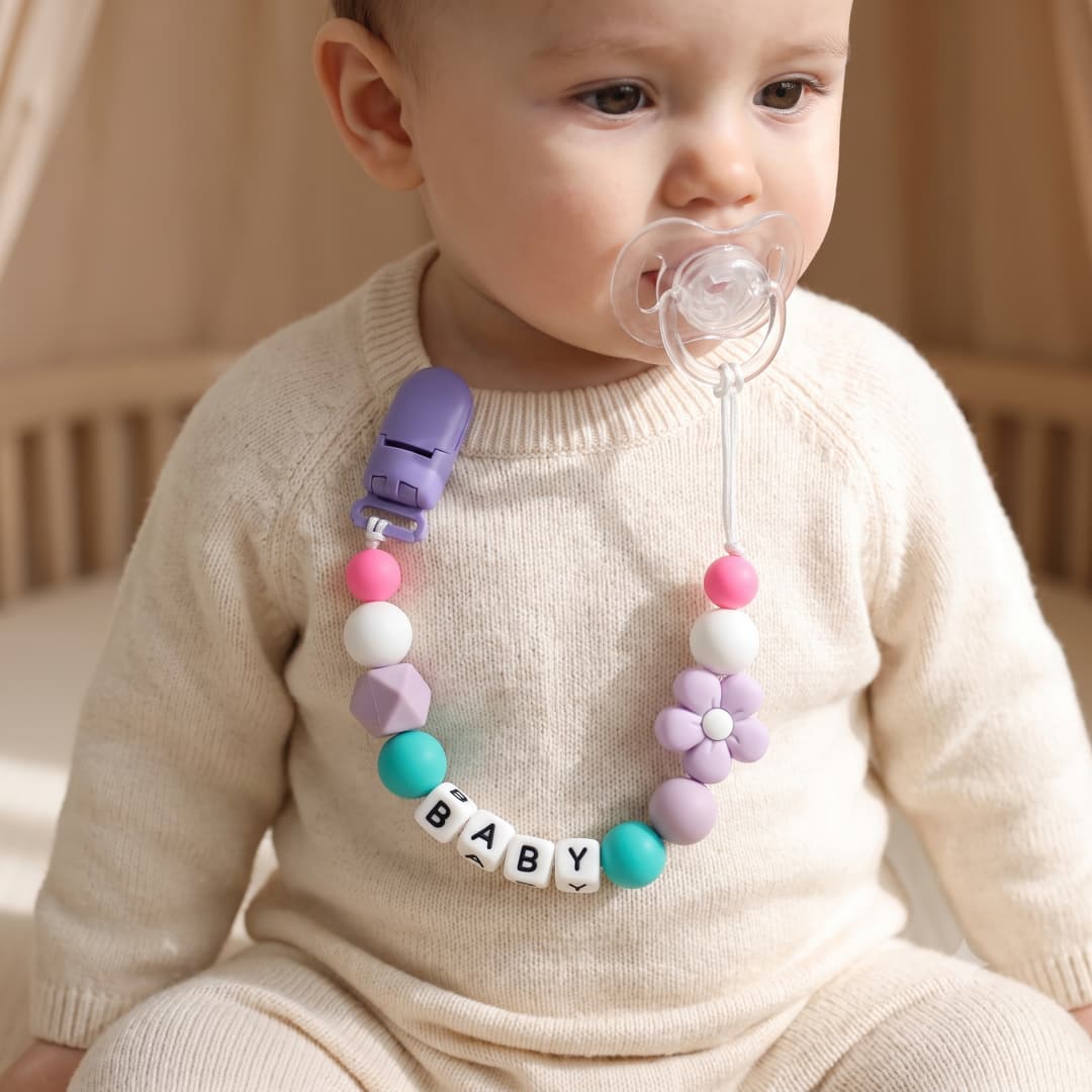 Party Games Baby Shower - Clip per Ciuccio Personalizzato con Nome,